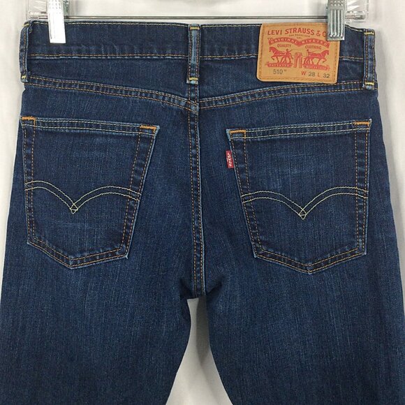 Levis 510 Super Skinny Jeans Size 28x32 (29x30 measures) Dark Wash Denim - Picture 5 of 9